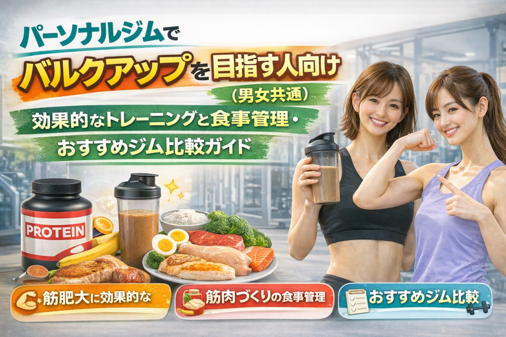 パーソナルジムでバルクアップを目指す男性向け効果的なトレーニングと食事管理・おすすめジム比較ガイド