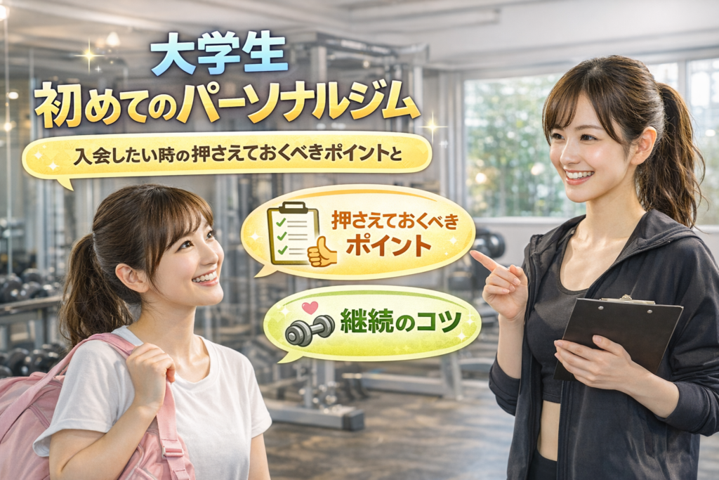 大学生が初めてのパーソナルジムに入会したい時の押さえておくべきポイントと継続のコツ